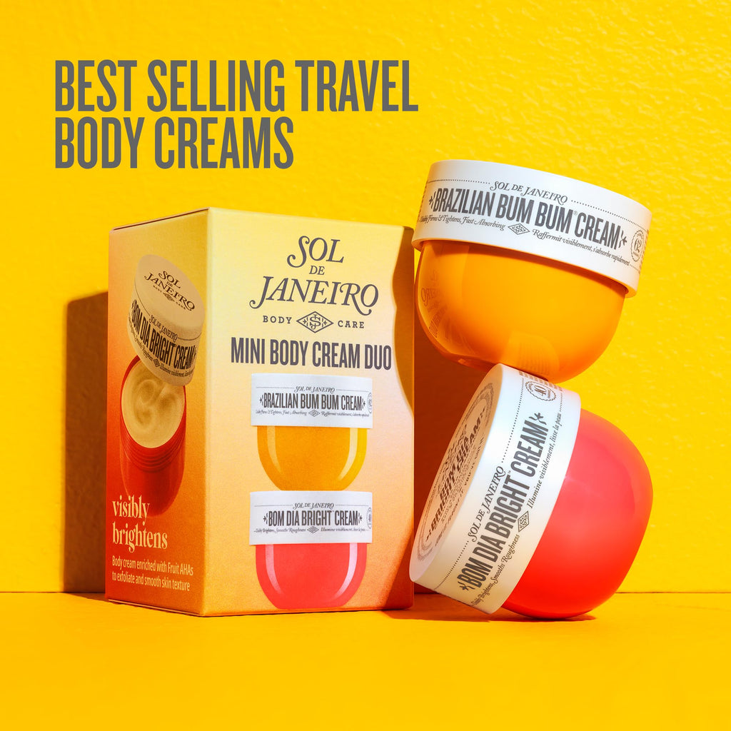 Buy now Sol de Janeiro Mini Body Cream Trial Set - Travel Size Set - Beauty Minis - Brazilian Bum Bum Cream & Bom Dia Bright Cream - 2 Piece Set 25 mL - $24 Value at indiglob india