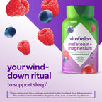 Vitafusion Melatonin Gummies | 5mg | 90 Count | Gummy with Magnesium for Adults | Berry Flavor | Gluten and Dairy-Free Supplement
