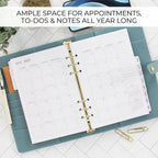 Beautiful 2026-2027 Daily Planner A5 Inserts for 6 Ring Binders - Refills