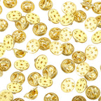 Mudder 50 Pieces Brass Pin Backs Replacement Gold Butterfly Clutch Badge