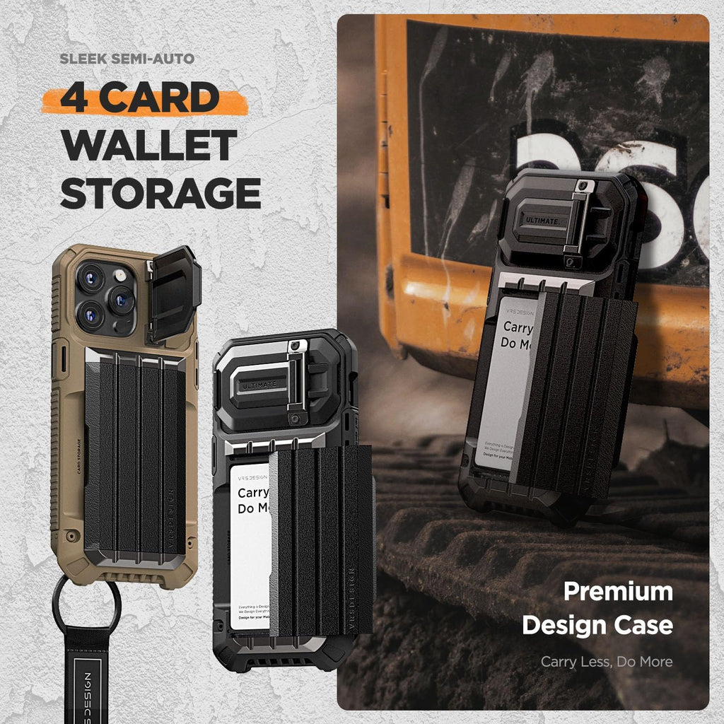 Buy now VRS DESIGN Damda Glide Ultimate for iPhone 15 Pro Max (2023), Premium Sturdy Fully Covered Camera Lens Protection Wallet Case with Multi-Functional Strap (Matte Black) at indiglob india