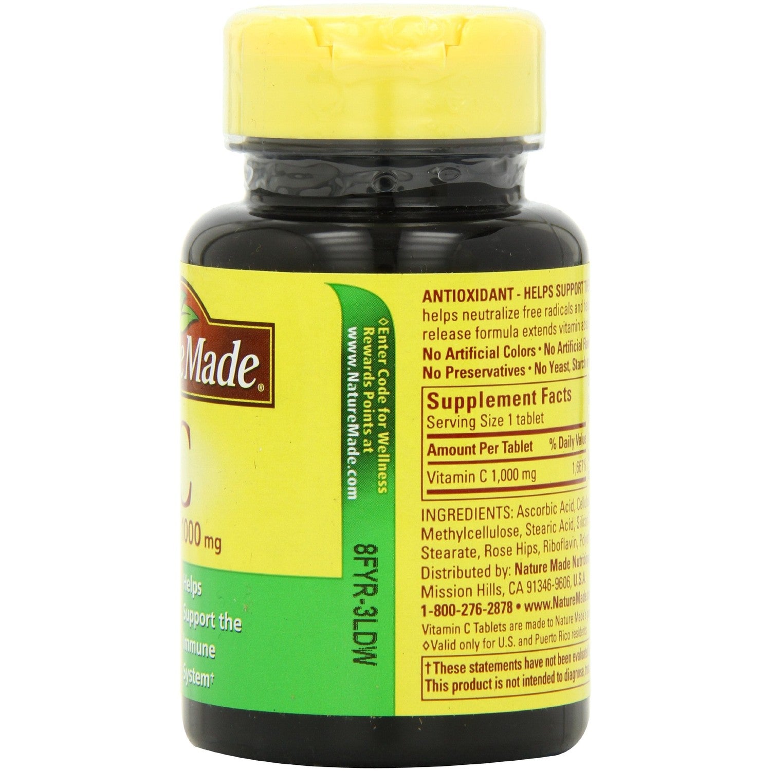 Nature Made Vitamin C 1000 mg Time Release Tablets with Rose Hips, 60 Count to Help Support the Immune System