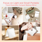 MIYADIVA Compact Mirror, 30X Magnifying Mirror, Pocket Mirror for Purse, Travel Makeup Mirror with 30X/1X Magnification, Travel Essentials Mirrors, Precision Tweezers, Present for Girls