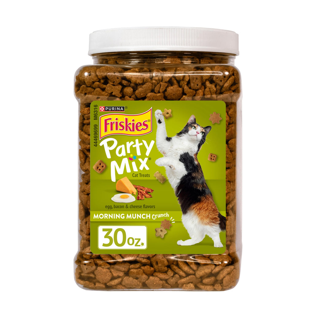 Friskies Purina Party Mix Morning Much Crunch Cat Treats, 30 oz Canister