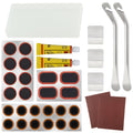 Bike Inner Tire Patch Repair Kit, with 24 PCS Vulcanizing Patches, Portable Storage Box, Metal Rasp and 2 Premium Metal Tire Levers - Also for Road Mountain Bicycle Travel