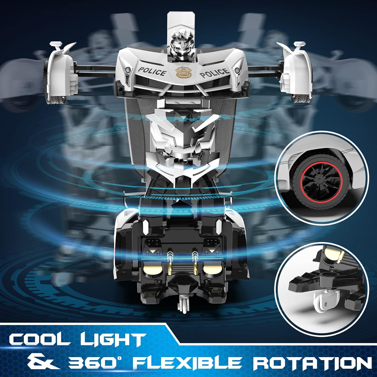 Buy now FDJ Remote Control Car - Transform Toys Car Robot, One Button Deformation to Robot with Flashing Light, 2.4Ghz 1:18 Scale Transforming Police Car Kids Toys with 360 Degree Rotating, Girls Boys Toys at indiglob india
