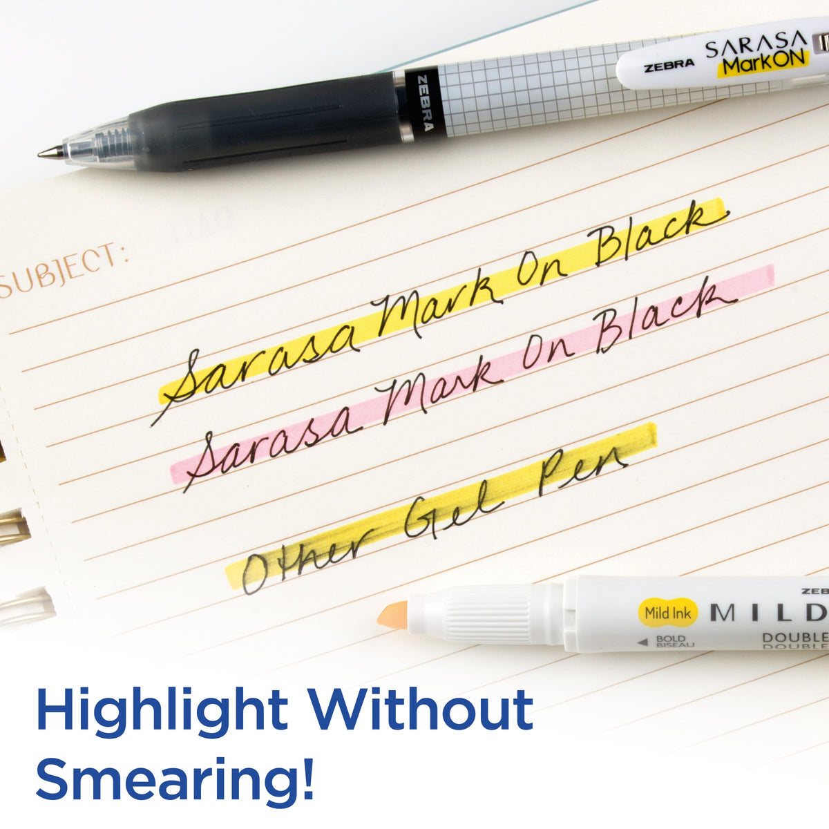 Zebra Pen SARASA MarkOn Retractable Gel Pen, Black Ink, 0.5mm, 12-Pack