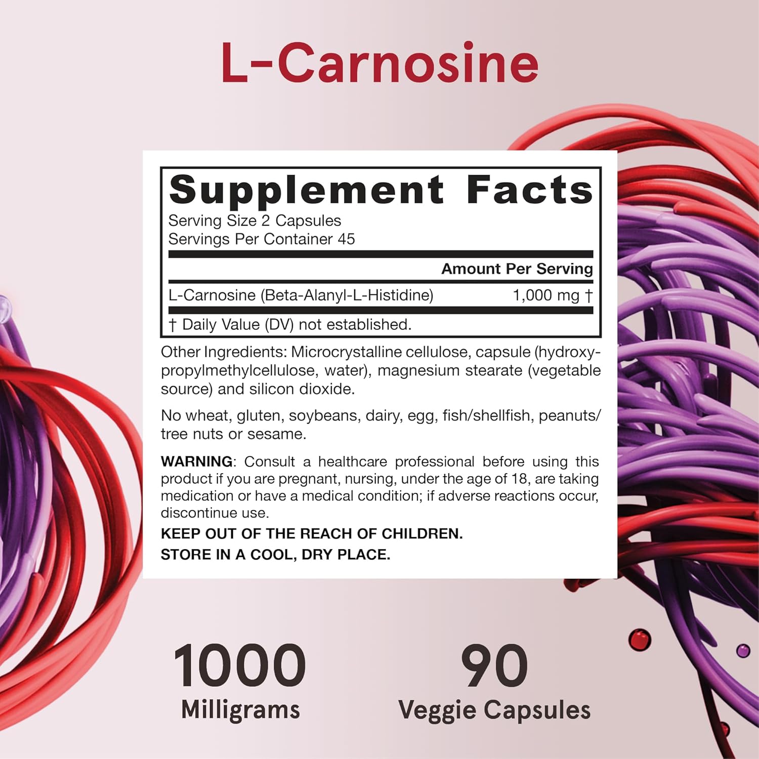 Buy now Jarrow FormulasÂ® L-Carnosine Dipeptide Antioxidant 1000 mg, Dietary Supplement, Antioxidant Support for Mitochondrial Health, 90 Veggie Capsules, Up to 45 Day Supply at indiglob india