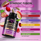 Resveratrol + Berberine, Quercetin, ACV, Acai & Noni Supplement - 120 Caps | 19in1 Organic Polyphenol Resveratrol Supplement - Antioxidant & Heart Health Support - Energy & Anti-Aging - Vegan, NON-GMO