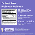 Physician's CHOICE Prebiotic-Probiotic - Multi-Strain Probiotics & Synergistic Prebiotics -Designed for Digestive Health, Supporting Gut Microbiome - Powerful PrePro for Gut Health - for Women & Men
