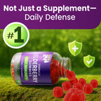 Sambucus Elderberry Gummies + Vitamin C + Zinc for Kids & Adults, X3 Immune Support, Natural Flavors + Ingredients, Vegan, Non-GMO, Made in USA (60)