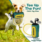 PUPROAR Golf Dog Toy, Dog Birthday Gift, Funny Squeaky Plush Rope Golf Bag Toy for Small, Medium & Large Breeds