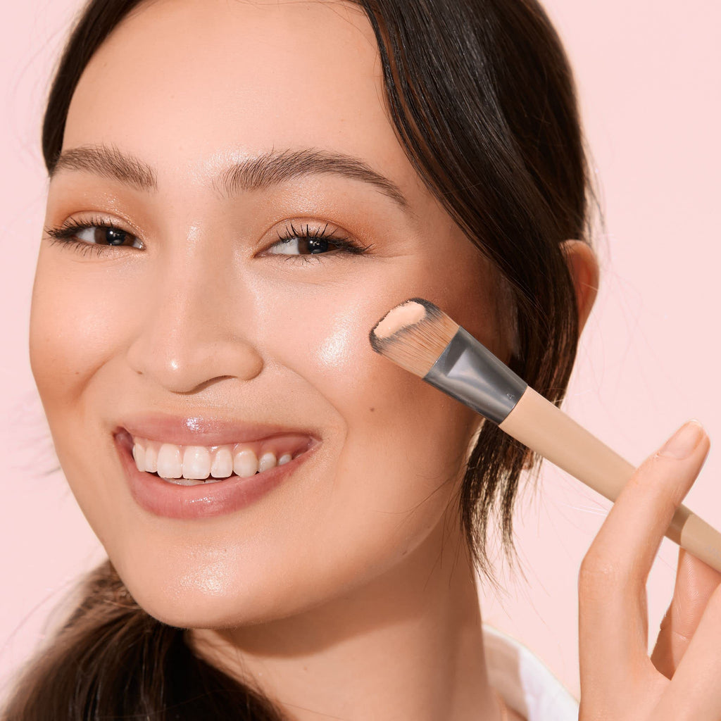 EcoTools 6 Piece Start the Day Beautifully Makeup Brush Set | Natural face and eye look, makeup brush kit for liquid cream or powder, bamboo makeup brushes, storage tin