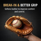 Eagle Baseball Glove Oil Conditioner with Applicator Cloth - 250mL (8.45oz) Glove Oil for Break-in & Glove Treatment - Leather Softener & Conditioner for Baseball, Softball Mitts