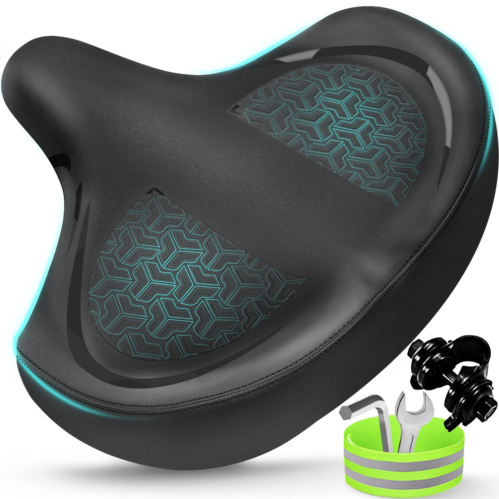Buy now Bicycle Seat, Bike Seat for Women Men Extra Comfort Wide, Oversized Comfortable Seats Saddle for Peloton Bikes, Fit for Exercise Bikes, Electric Bikes, Mountain Bikes, Cruiser Bikes Black at indiglob india