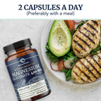Magnesium Glycinate 400mg, High Absorption, Sleep, Calm & Muscle Support | Muscle Relaxation Heart Bone & Nerve Support for Women & Men, Chelated Magnesium Glycinate Supplement, Non-GMO, 120 Capsules