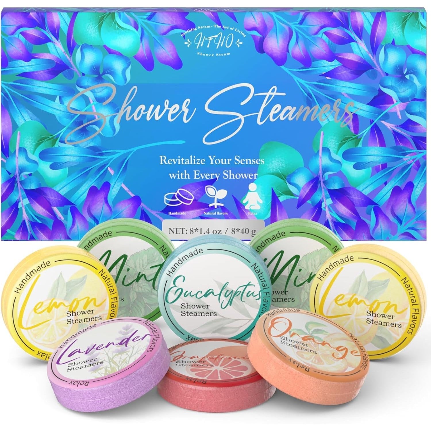 HFHO Shower Steamers Aromatherapy 8 Pack Natural Essential Oils Home Spa | Perfect For Stress Relief, Relaxation And Home Spa Self Care, Birthday Gifts For Women And Men