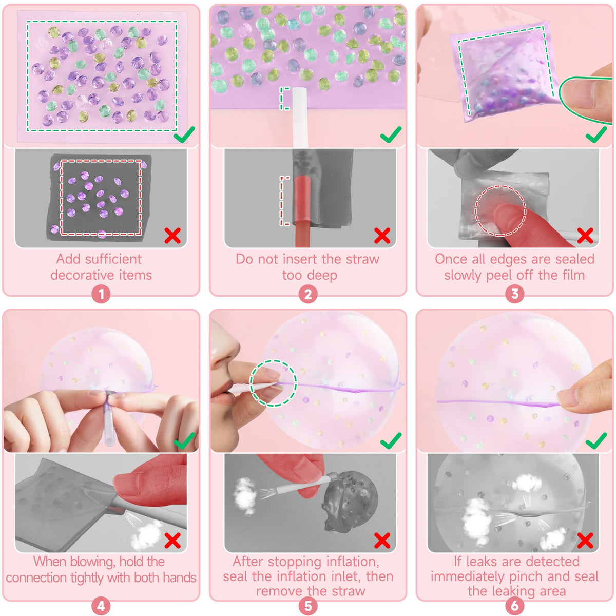 Nano Tape for Bubble Kit 6 Pcs Colorful Double Sided