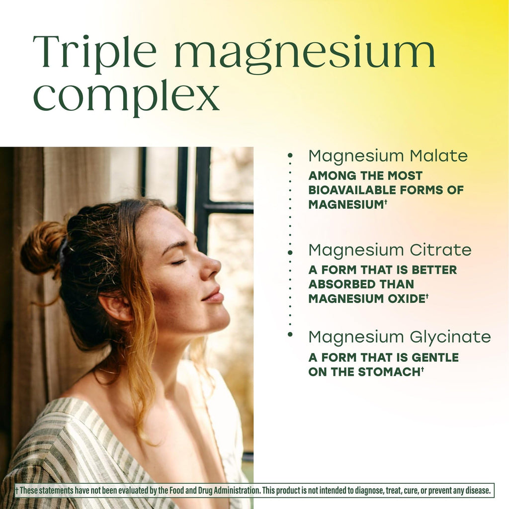 MegaFood Magnesium Glycinate, Malate, Citrate 300mg, 120 Capsules | Highly Absorbable 3 in 1 Magnesium Complex Blend to Support Heart & Muscle Function, Stress & Sleep, Vegetarian, 60 Servings