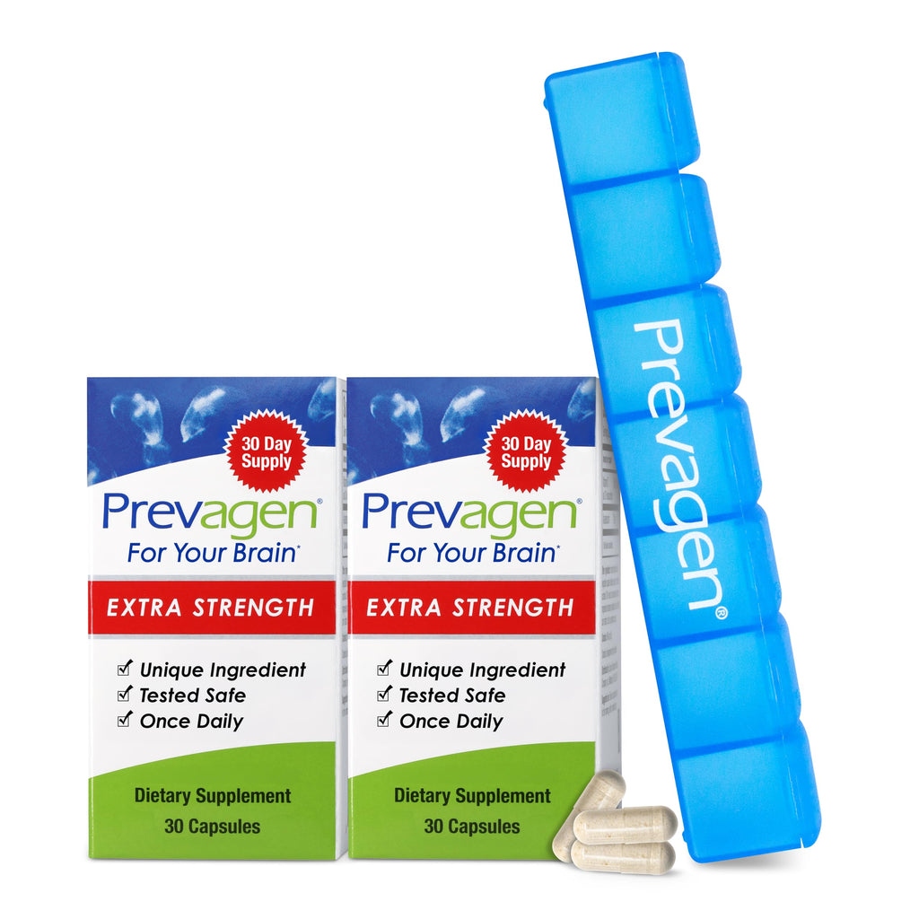 Prevagen Extra Strength with 7-Day Pill Minder, 30 Capsules, 3-Pack | For Your Brain, 3 Month Supply, 20mg Apoaequorin, 50mcg Vitamin D3