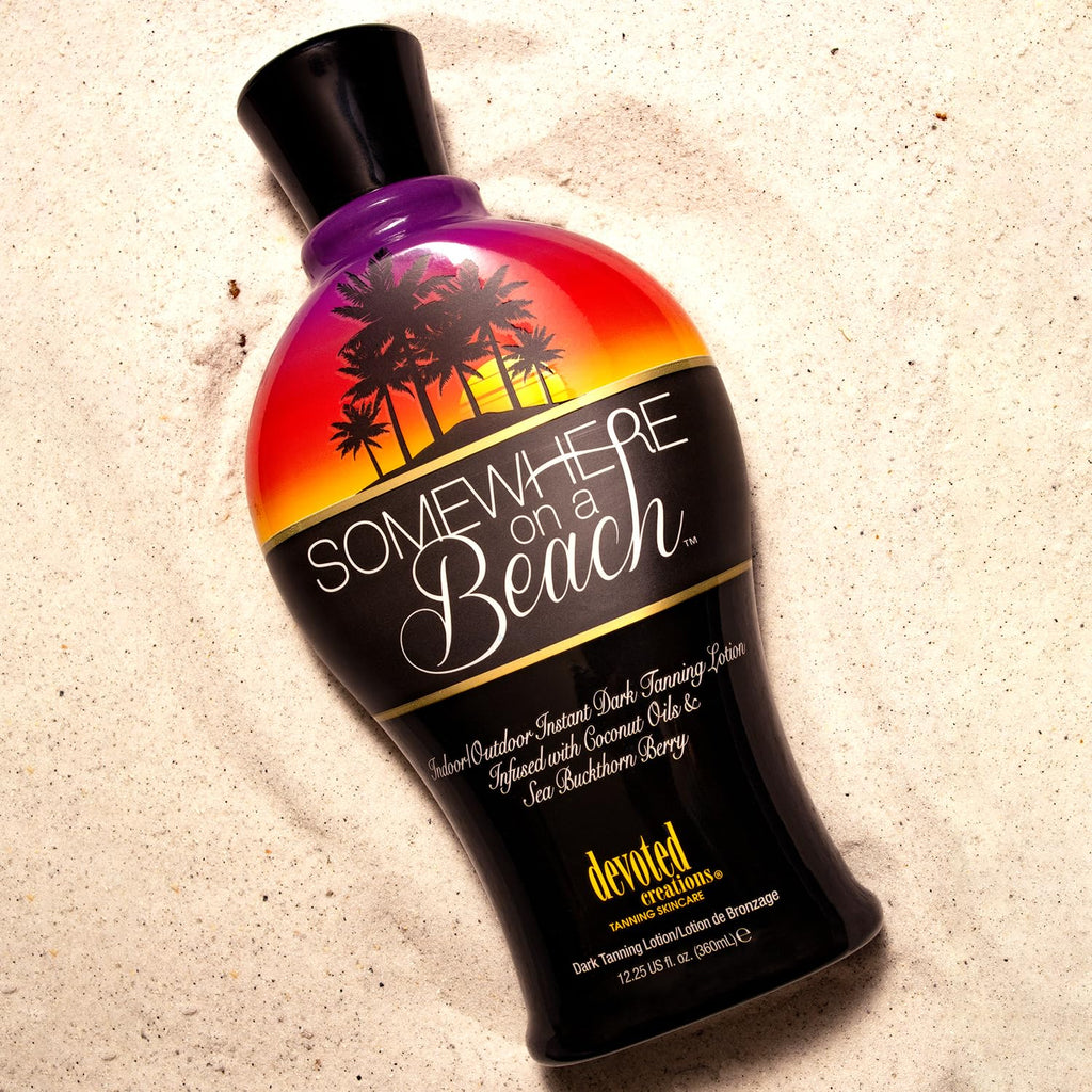 Somewhere on a Beach, Indoor Outdoor, Instant Dark Tanning Lotion 12.25 Ounce