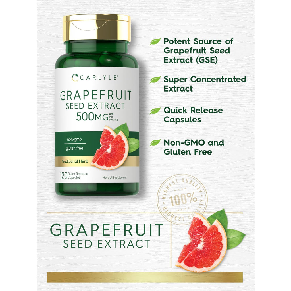 Carlyle Grapefruit Seed Extract | 120 Capsules | Maximum Strength