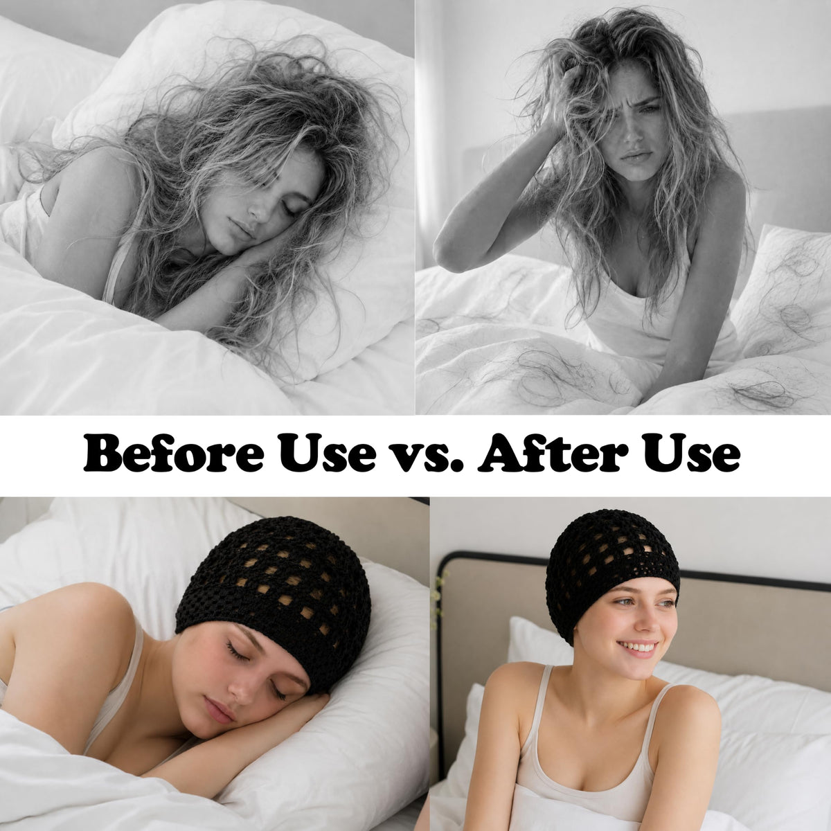 2 Mesh Hair Nets for Sleeping, Extra-Wide Band Wrap for Silk Press