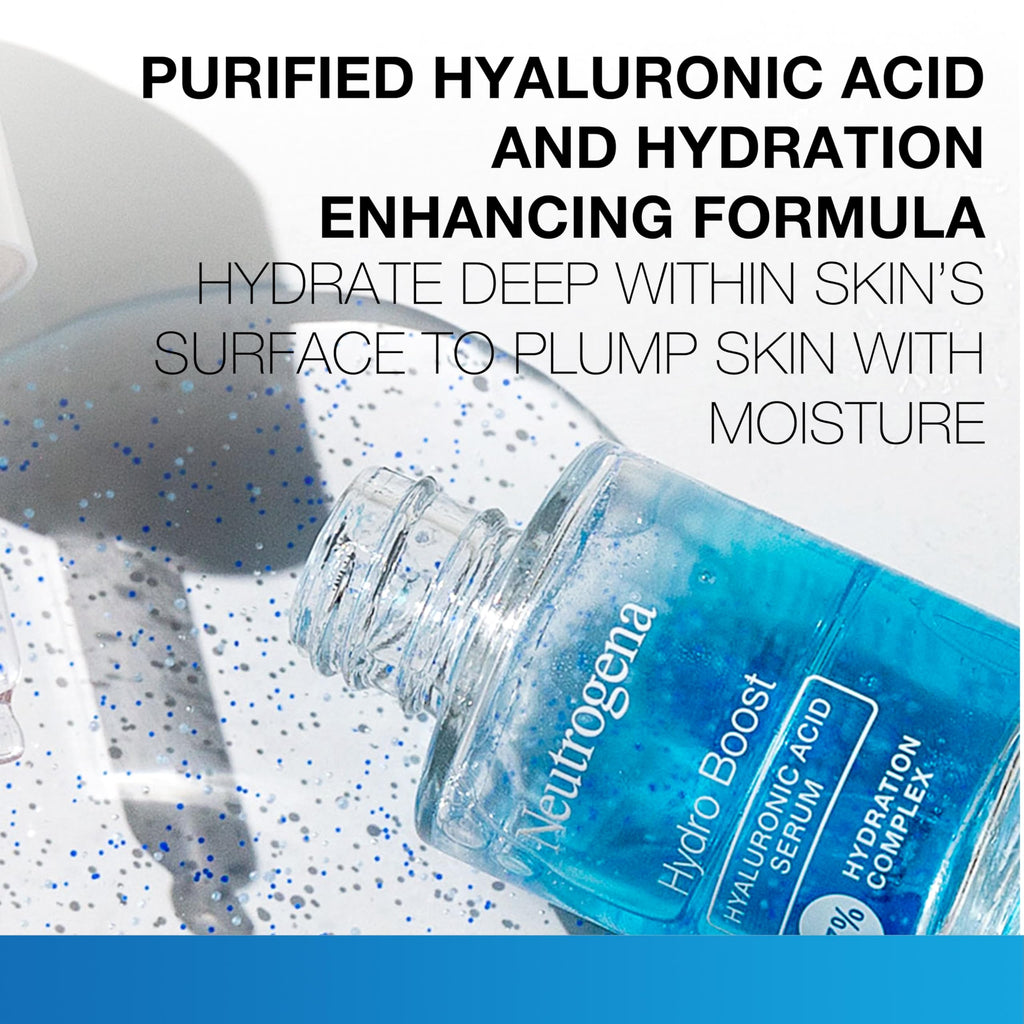 Buy now Neutrogena Hydro Boost Hyaluronic Acid Serum - with Pro-Vitamin B5 & Glycerin, Instantly Replenishes & Smooths Dry Skin with 24-Hour Weightless Hydration, 1 fl. oz. at indiglob india