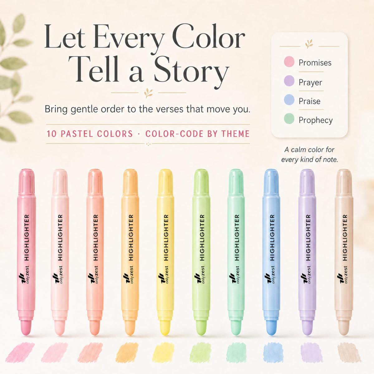 10 Pack Bible Safe Highlighters - Pastel Color, Wax Highlighters