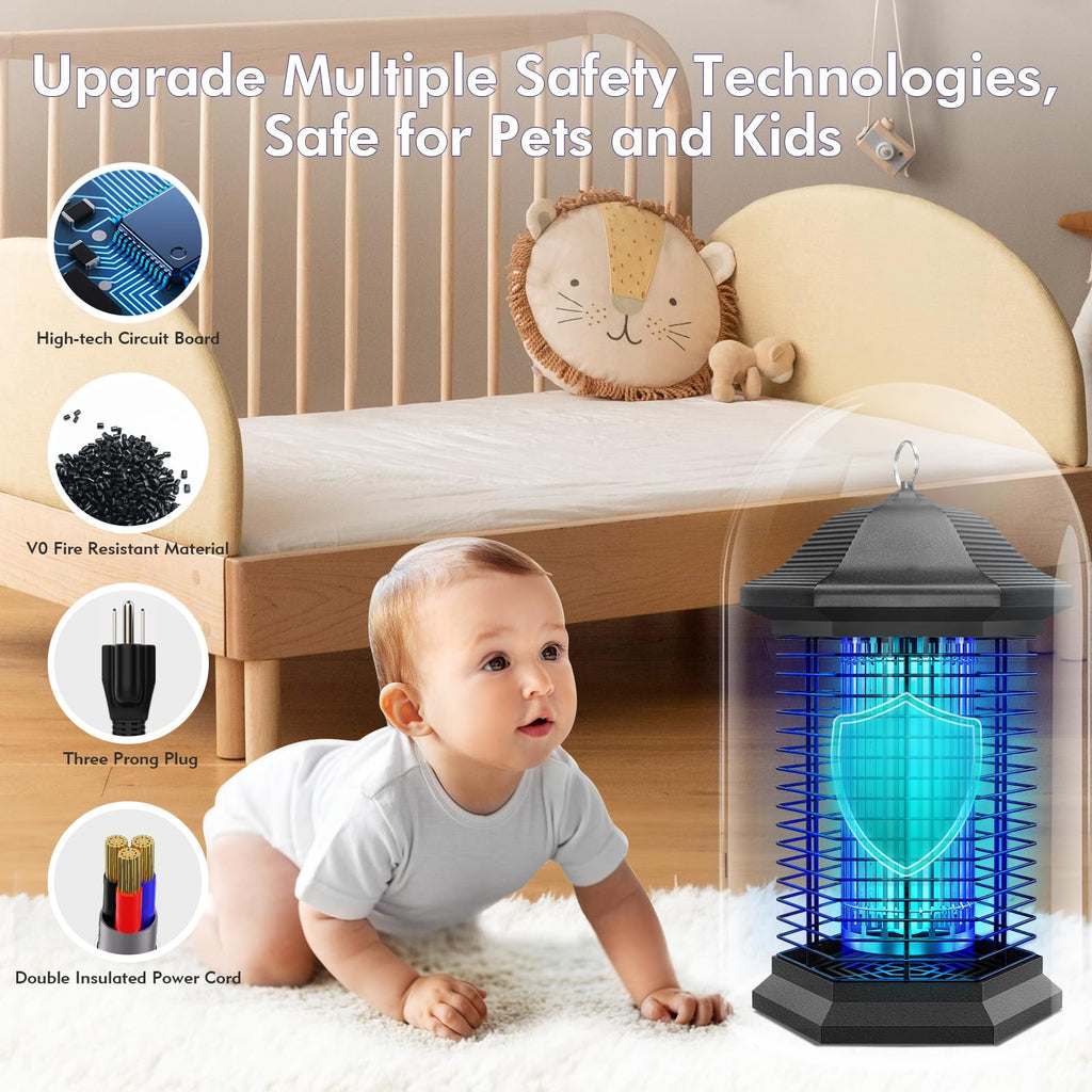 AMUFER Bug Zapper Outdoor Indoor with18W Power & 4400V Instant Grid