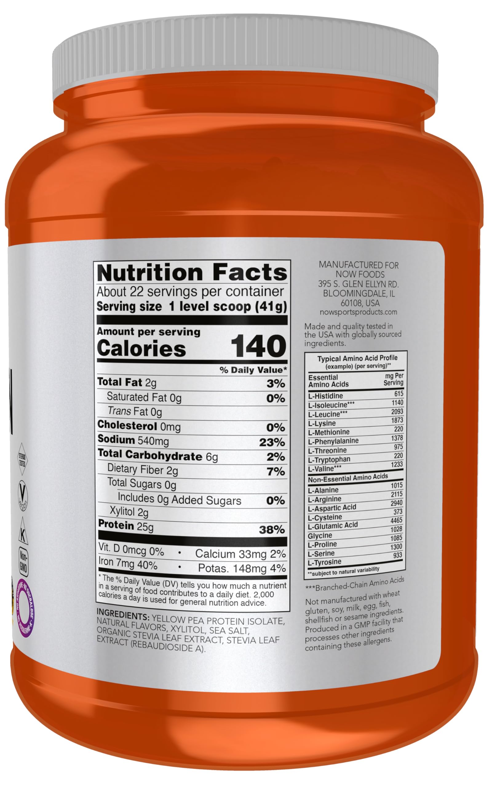 Buy now NOW Foods Sports Nutrition, Pea Protein 25 g With BCAAs, Easily Digested, Vanilla Toffee Powder, 2-Pound at indiglob india