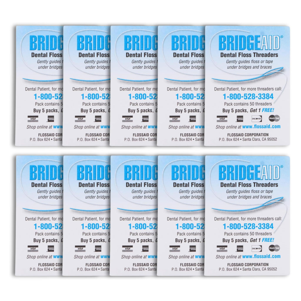 FLOSSAID BridgeAid Threaders 2 Packs of 50 (100 Threaders)