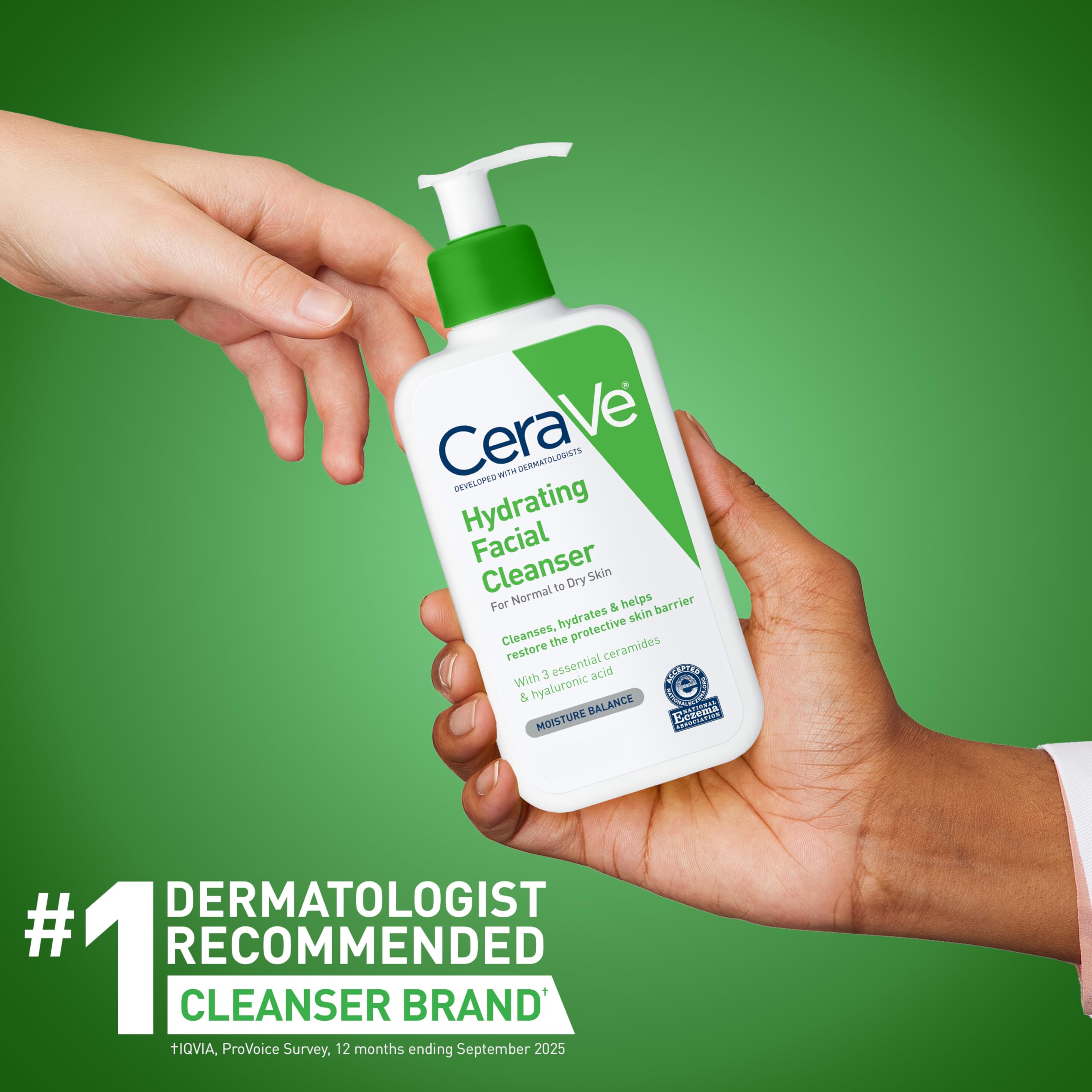 CeraVe Hydrating Cleanser with Hyaluronic Acid, Face Wash for Dry Skin,8oz | Skin Care For Men and Women, Daily Cleanser & Makeup Remover with Glycerin & Ceramides, National Eczema Association Certified