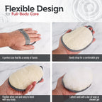 ALMOONI Loofah Sponge Body Scrubber for Men, Gray, 2 Count | Natural Egyptian Loofah with Handle Strap, Dual-Sided with Cotton Back, Exfoliating Body Scrubber Loofah for Men