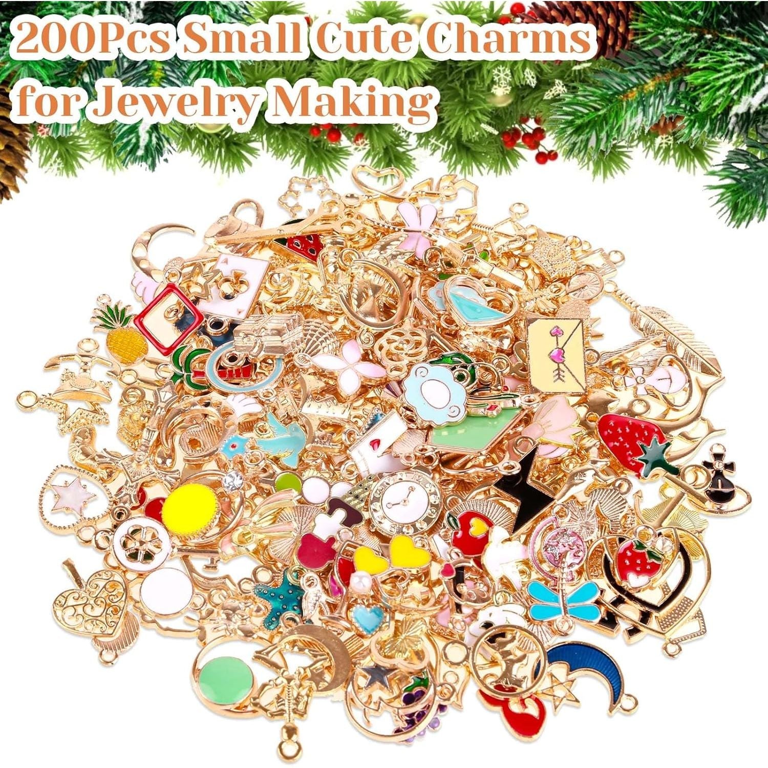 Buy now 200Pcs Charms for Jewelry Making, Assorted Wholesale Mixed Bulk Metal Earring Bangle Charms for DIY Necklace Bracelet Jewelry Making and Crafting (Assorted Color) at indiglob india