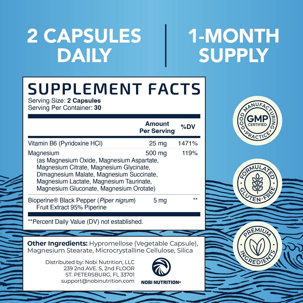 10 in 1 Magnesium Complex Supplement 500MG, Muscle & Heart Health Support