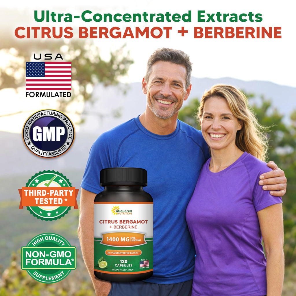 Citrus Bergamot with Berberine Supplement - 1400mg/Serving - 120 Capsules