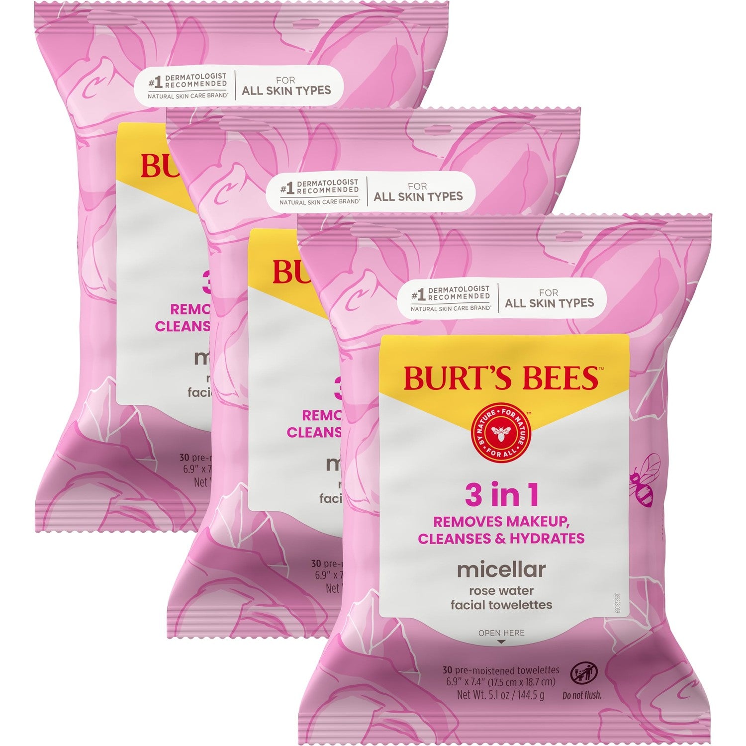 Buy now Burt's Bees Pink Grapefruit Face Wipes, for All Skin Types, Hydrating Makeup Remover & Facial Cleansing Towelettes, 30 Ct. (3-Pack) Rose 30 Count (Pack of 3) at indiglob india