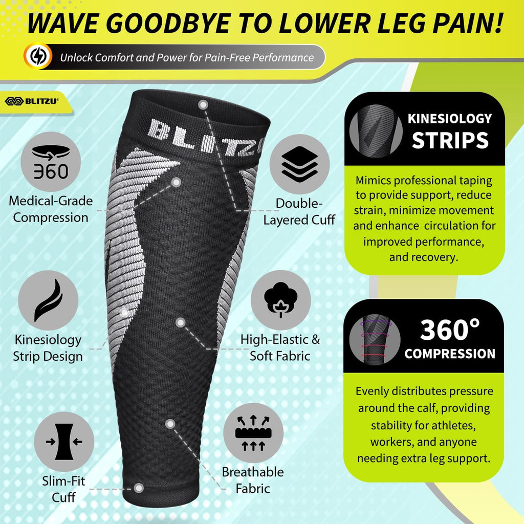 Buy now BLITZU Calf Compression Sleeve for Men & Women Footless Compression Socks Support Runners Leg Sleeve Shin Splints Pain Relief at indiglob india