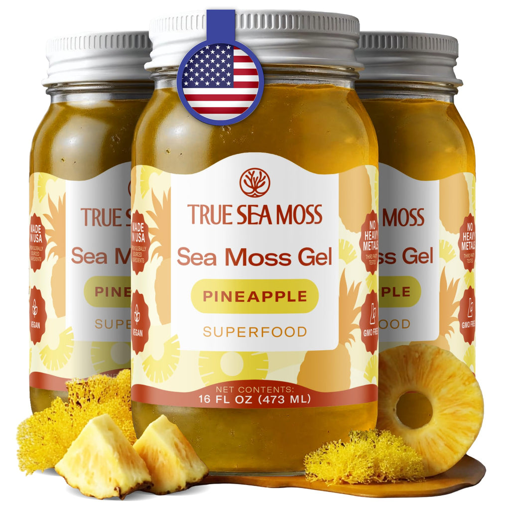 Buy now TrueSeaMoss Sea Moss Gel – Made in USA – Wildcrafted Seamoss, Fruits & Jarred Vegetables – Pineapple, Pack of 1 (Labels may Vary) at indiglob india