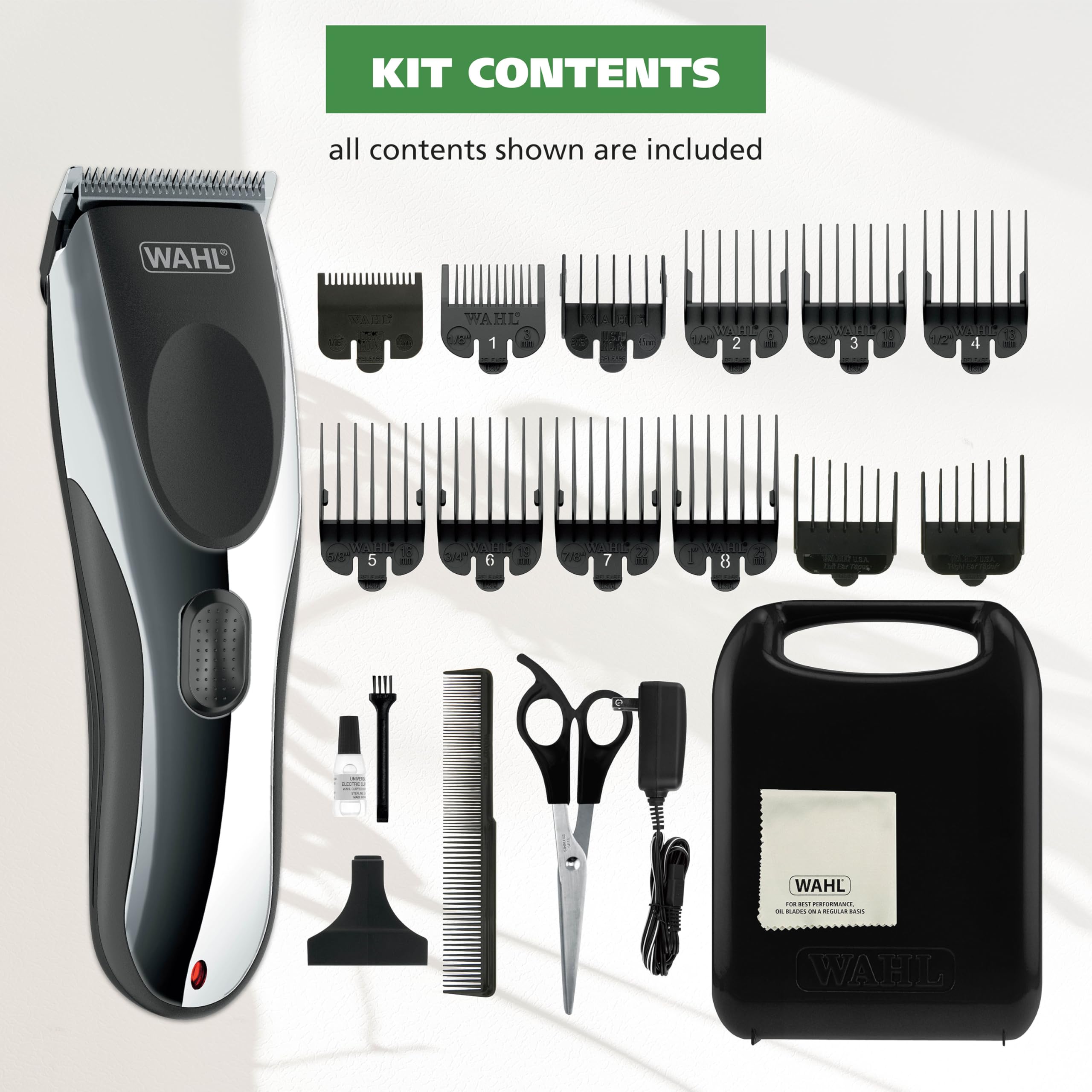 Wahl Clipper Rechargeable Cord/Cordless Haircutting & Trimming Kit | Cordless Haircutting, Trimming Long Beards & All Body Grooming, Use Plugged In Or Cordless – 79434