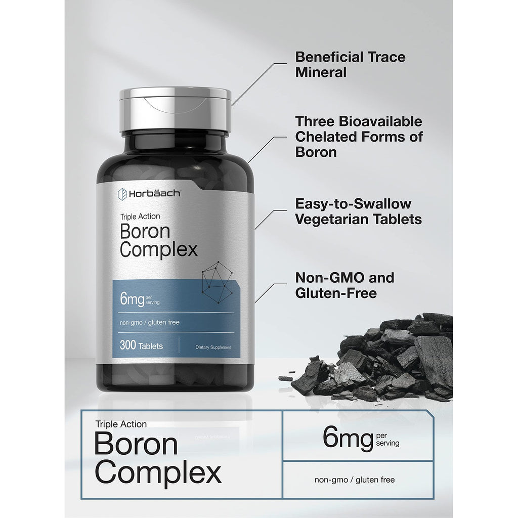 Horbäach Triple Boron Complex 6 mg Supplement | 300 Tablets