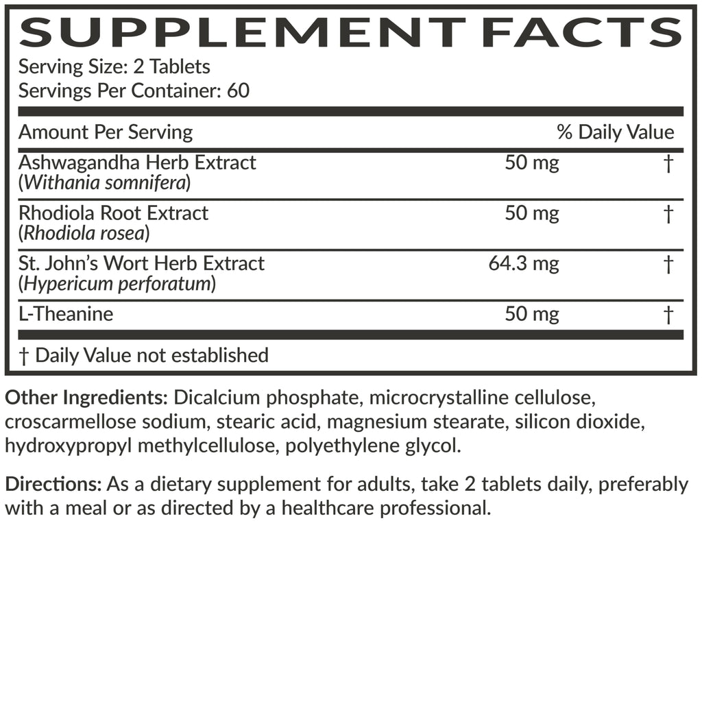 Futurebiotics Chill Pill + Ashwagandha, Stress & Mood Support, 120 Tablets | Advanced Calming Formula: Ashwagandha, Rhodiola, St. John's Wort & L-Theanine, Vegan, Non-GMO, Gluten-Free & Soy-Free