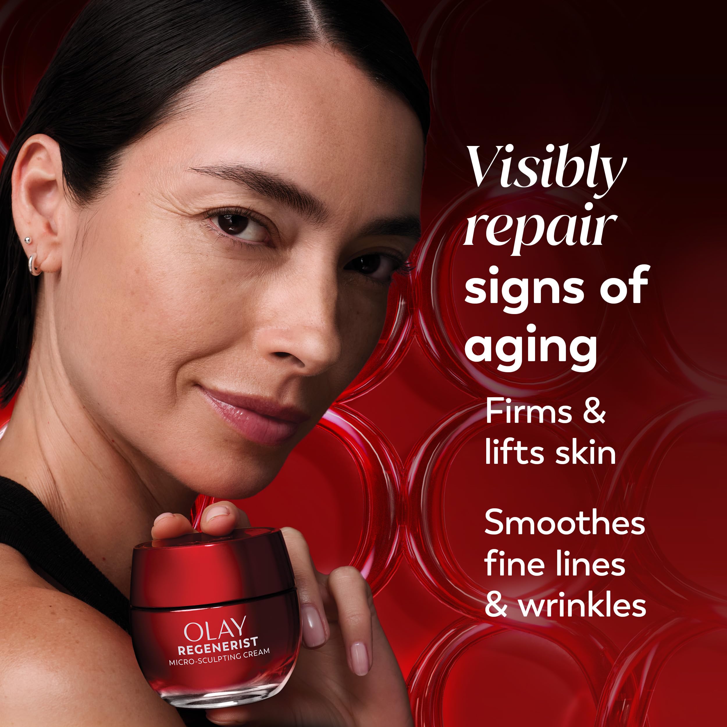 Olay Face Moisturizer, Regenerist Micro-Sculpting Facial Cream for Women - Anti-Aging, Anti-Wrinkle, Firming Skin Care - Triple Collagen Cream, Peptide Moisturizer, Hyaluronic Acid, Niacinamide, 1.7oz