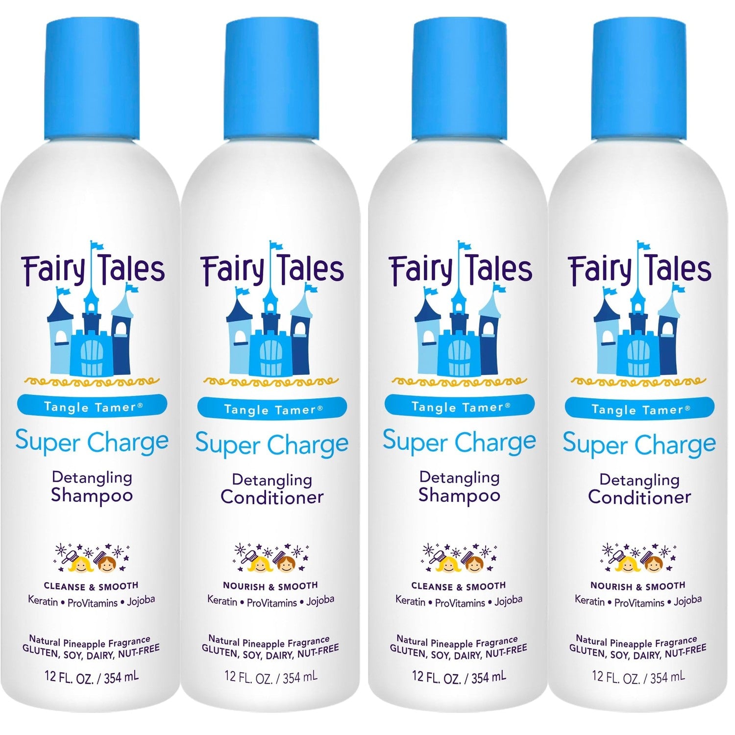 Fairy Tales Tangle Tamer Detangling Shampoo & Conditioner Kids 12 Oz | 2 Pack, Ultra Moisturizing, Anti Frizz Protection, Paraben Free, Sulfate Free