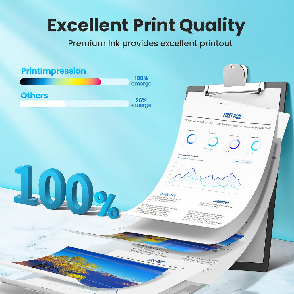Remanufactured Replacement for Epson 822XL Ink Cartridges Combo Pack