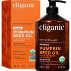 Cliganic Organic Pumpkin Seed Oil, 100% Pure - For Hair & Face | Natural Cold Pressed Unrefined (Pack of 2)