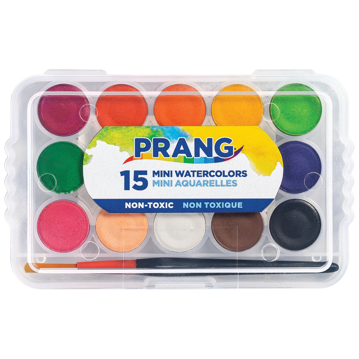 Prang Mini Watercolor Paint Set, 15 Assorted Colors, 1 Count