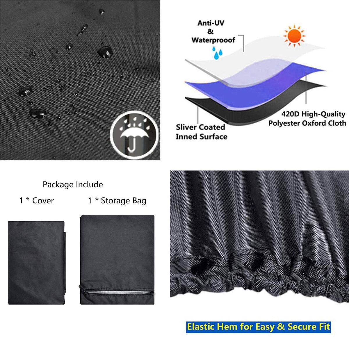 Riding Lawn Mower Cover, Waterproof Tractor Cover Fits Decks up to 54",Heavy Duty 420D Polyester Oxford, Durable, UV, Water Resistant Covers for Your Rider Garden Tractor Outdoor Lawn Mower Storage