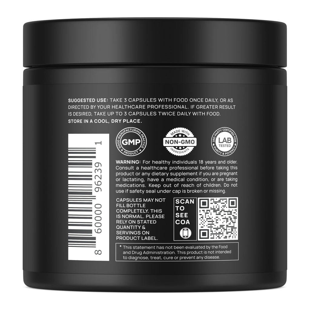 200x Strength Tongkat Ali for Men 10% Eurycomanone w. 30:1 Fadogia Agrestis